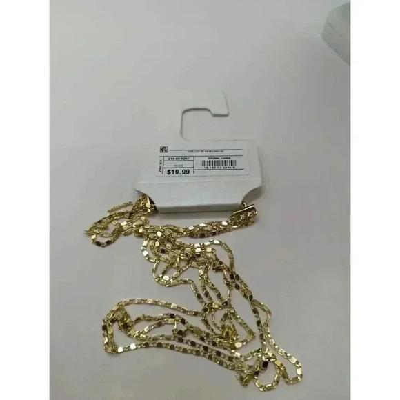 ✨ NWT BaubleBar Gold Layered Lariat Necklace - Mini Paperclip Chain - Picture 3 of 5